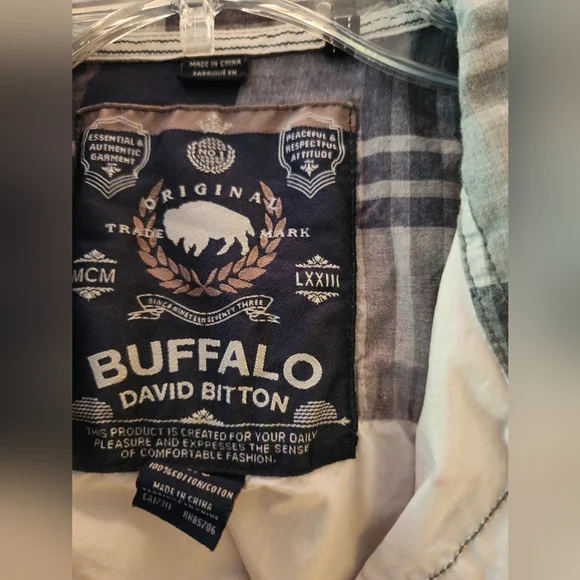 Buffalo Men's Casual Light Gray Button-Up Shirt, Size L - Picture 8 of 9